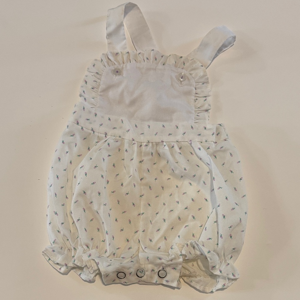 White Baby Romper with Floral Print